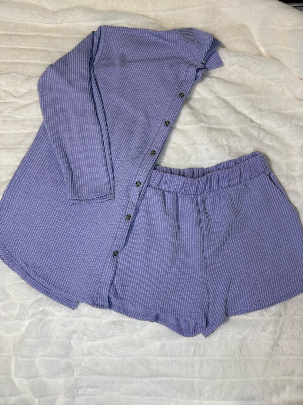 Lavender Waffle Knit Women’s Lounge Short Set